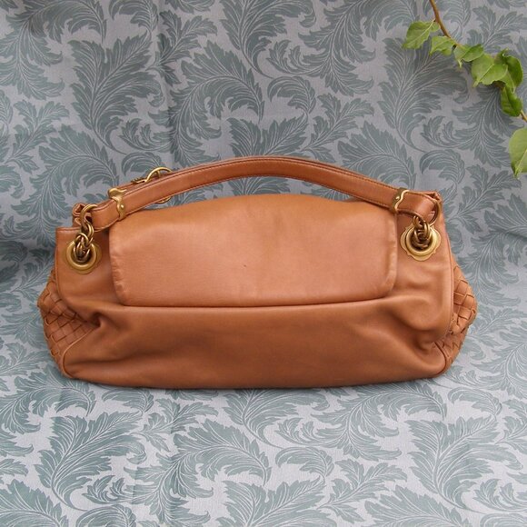 Bottega Veneta Intrecciato Cognac Leather Shoulder Bag - Picture 4 of 16